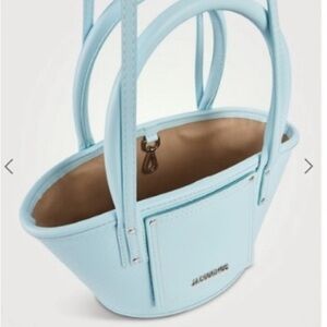 Jacquemus Authentic Le Petit Panier Soleil Basket Bag All Baby Blue Leather